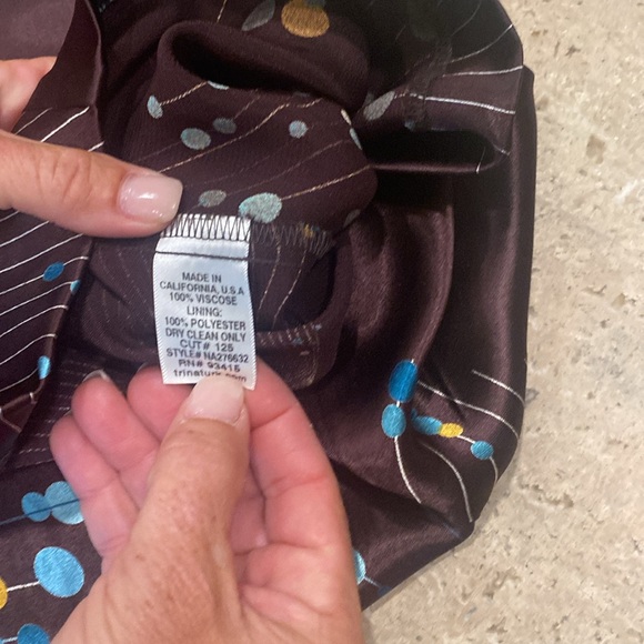 Trina Turk Dress Women’s Size 6 Brown Viscose Geometric Print Mini Long Sleeve - Picture 10 of 10